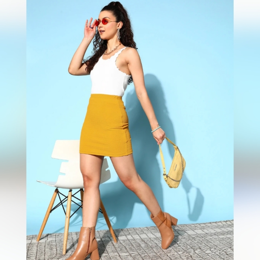 Counterparts Mustard Mini Skirt